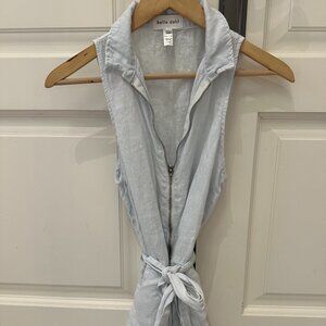 Zip Front Baby Blue Romper